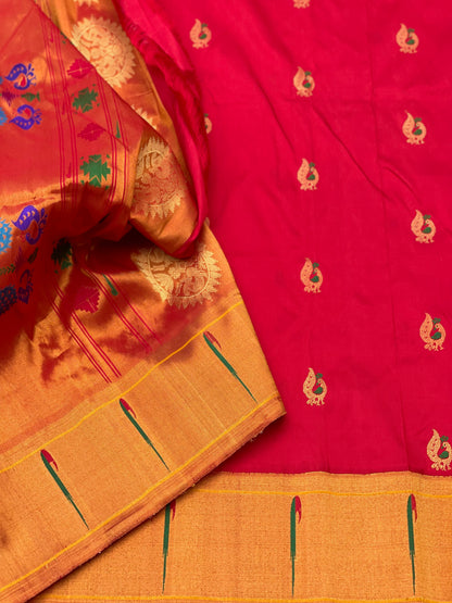 Muniya Paithani silk saree with meenakari work