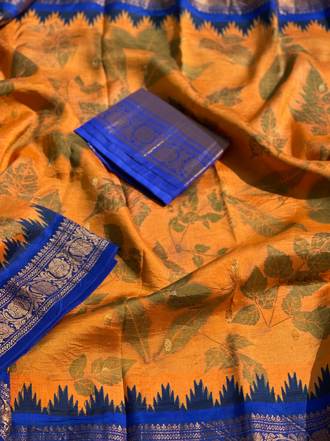 Natural EcoPrints on Gadwal Silk saree