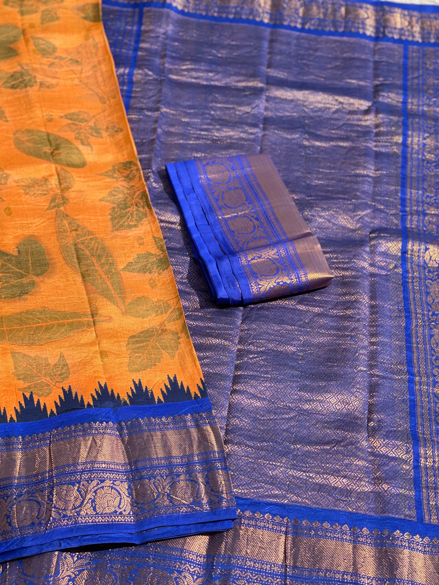 Natural EcoPrints on Gadwal Silk saree