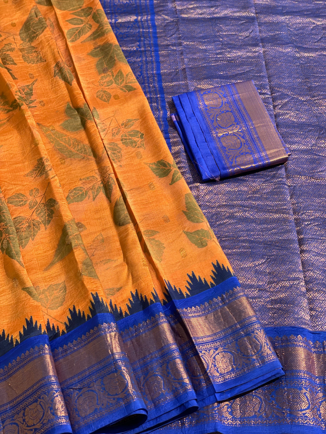 Natural EcoPrints on Gadwal Silk saree