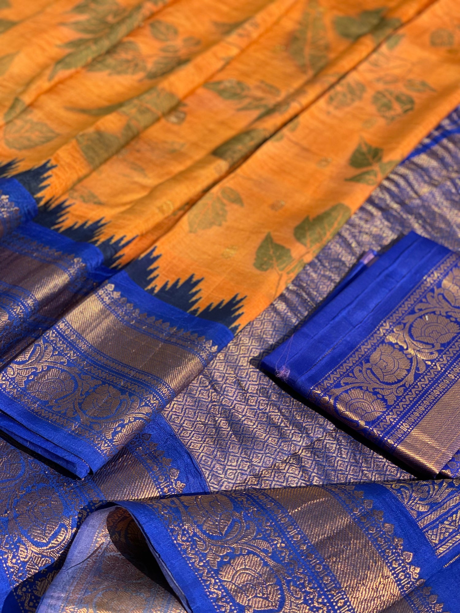 Natural EcoPrints on Gadwal Silk saree