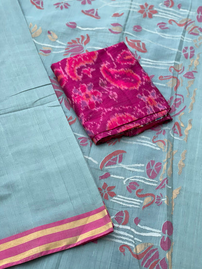 Ponduru Handspun Khadi Cotton Jamdani Weave Saree