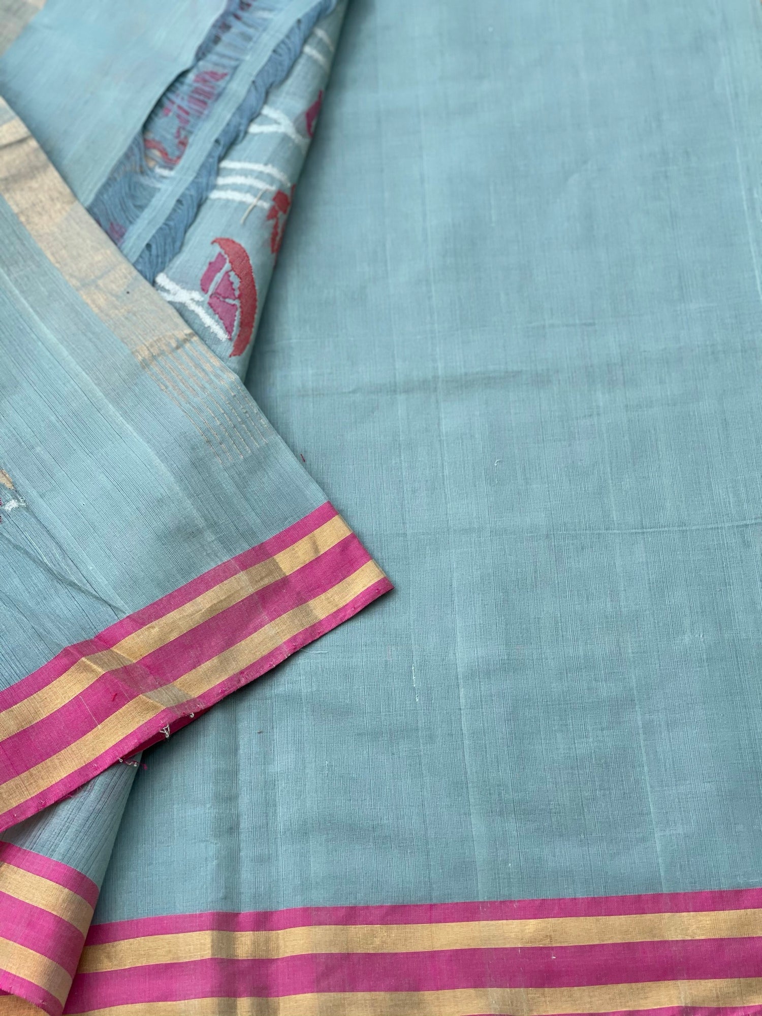 Ponduru Handspun Khadi Cotton Jamdani Weave Saree