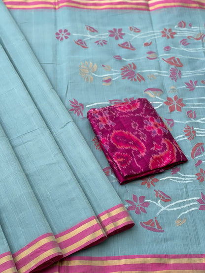 Ponduru Handspun Khadi Cotton Jamdani Weave Saree