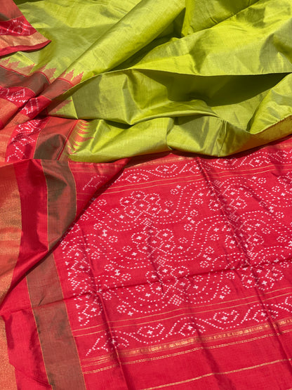 Tussar by mulberry silk Ikkat saree