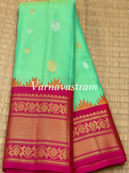 Gadwal Silk Handwoven Kuttu With Kanchi Border Saree