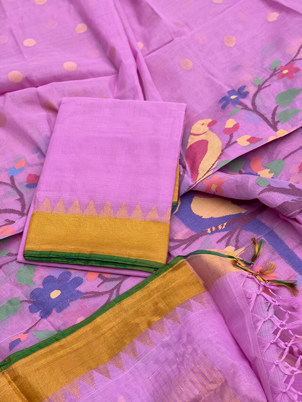 Ponduru Khadi Cotton Jamdani Suit