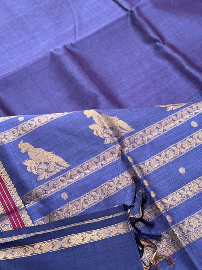 Lakshadeepam Kanchi silk cotton saree in lavender shade zari woven (Copy) (Copy)