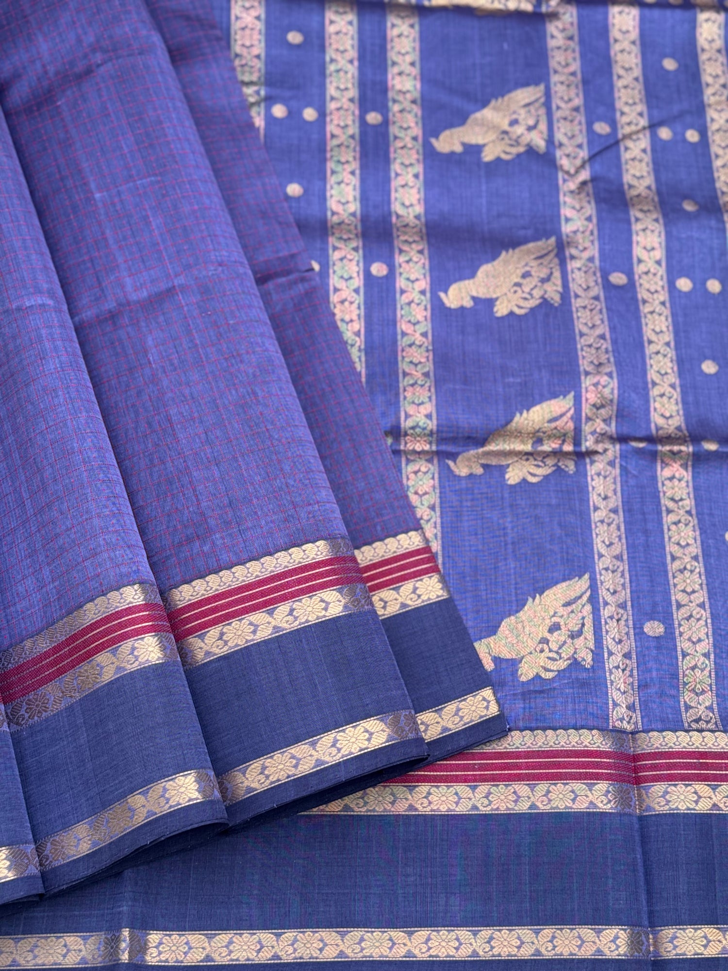Lakshadeepam Kanchi silk cotton saree in lavender shade zari woven (Copy) (Copy)