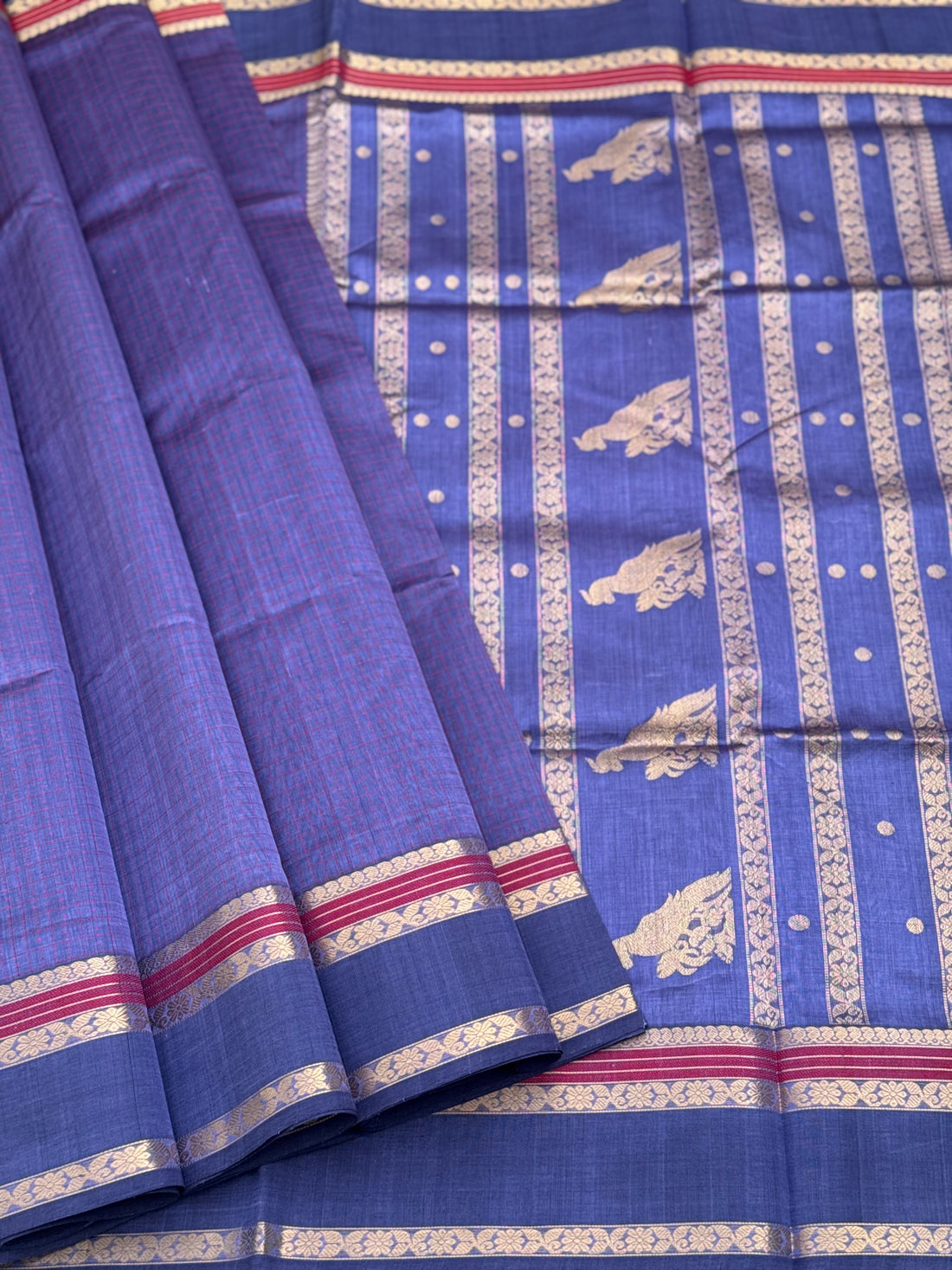 Lakshadeepam Kanchi silk cotton saree in lavender shade zari woven (Copy) (Copy)