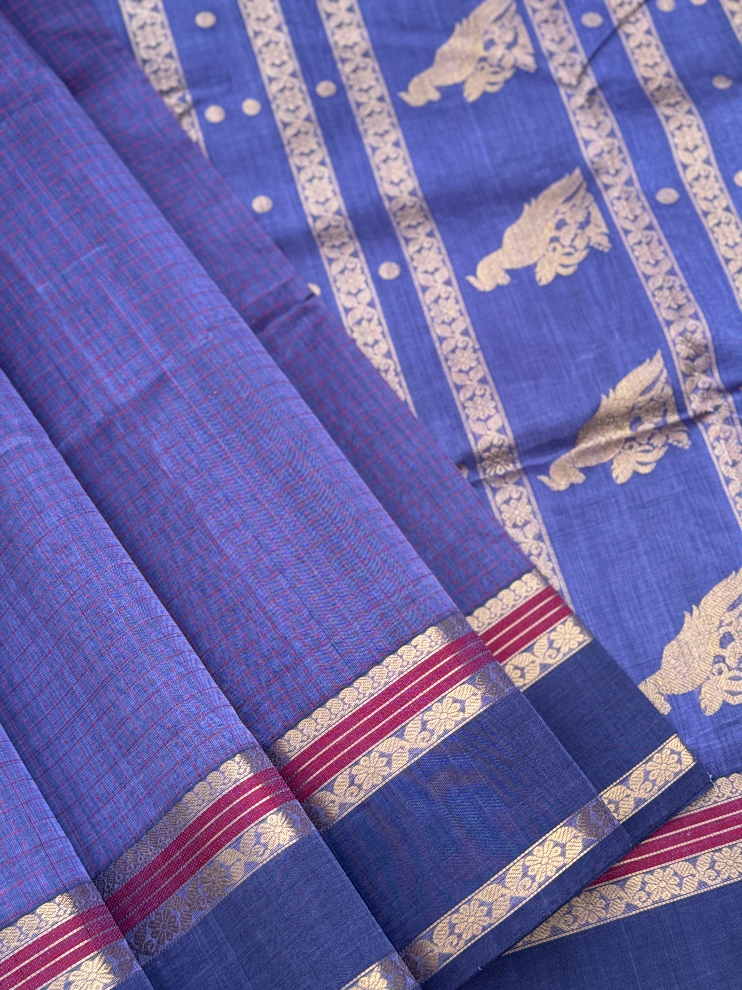 Lakshadeepam Kanchi silk cotton saree in lavender shade zari woven (Copy) (Copy)