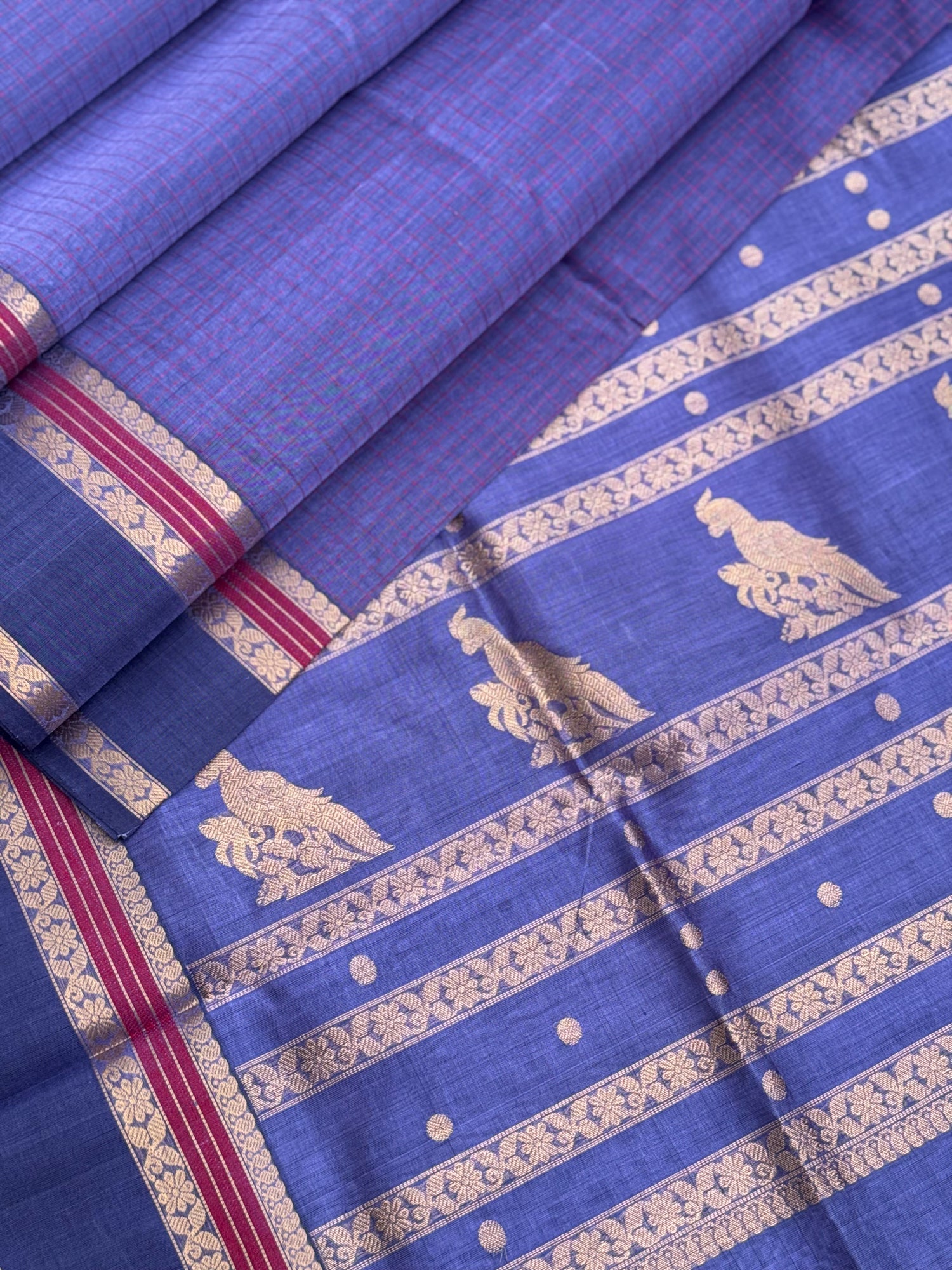 Lakshadeepam Kanchi silk cotton saree in lavender shade zari woven (Copy) (Copy)