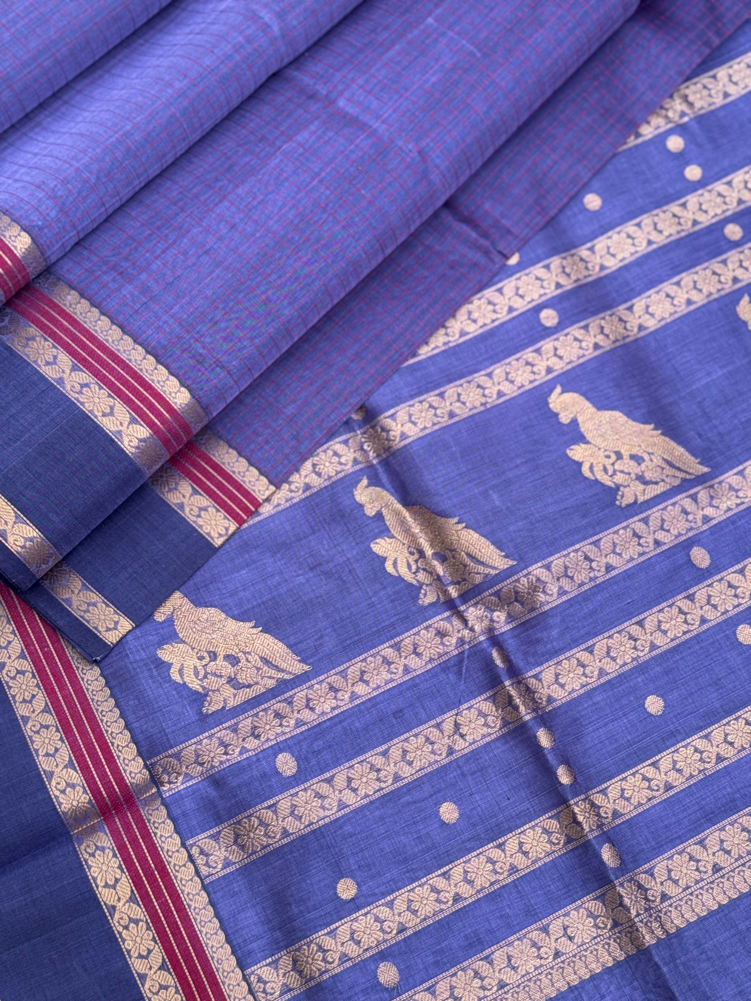 Lakshadeepam Kanchi silk cotton saree in lavender shade zari woven (Copy) (Copy)