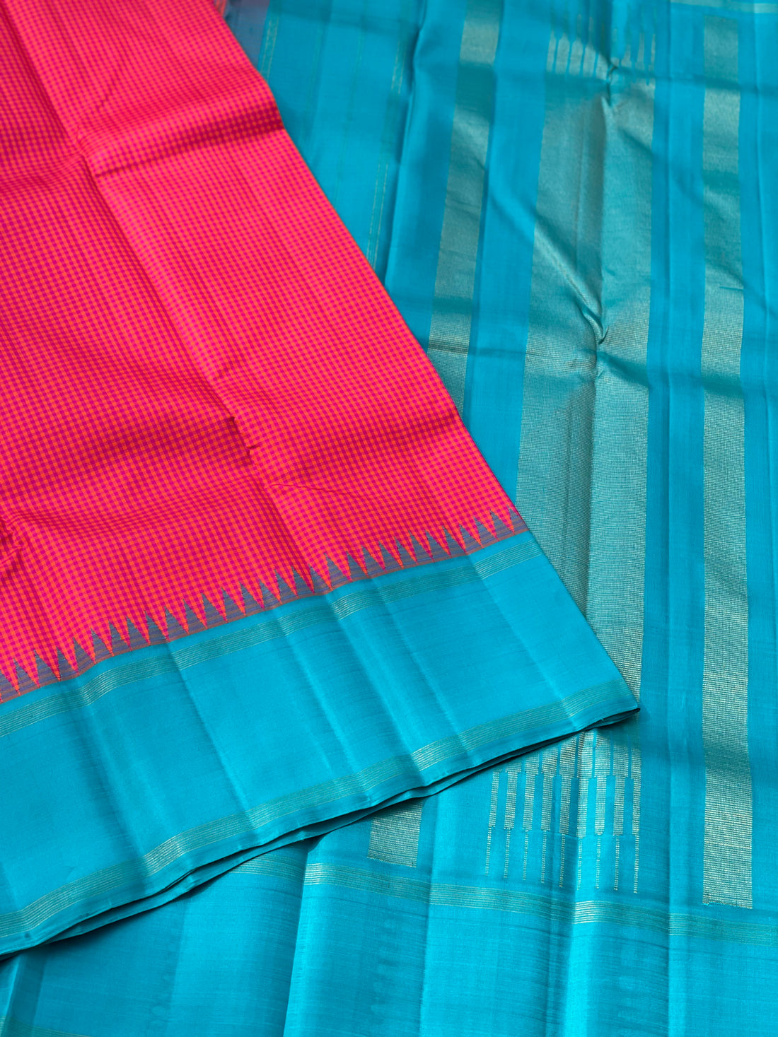 Minimal zari Pure kanchivaram Korvai silk Saree