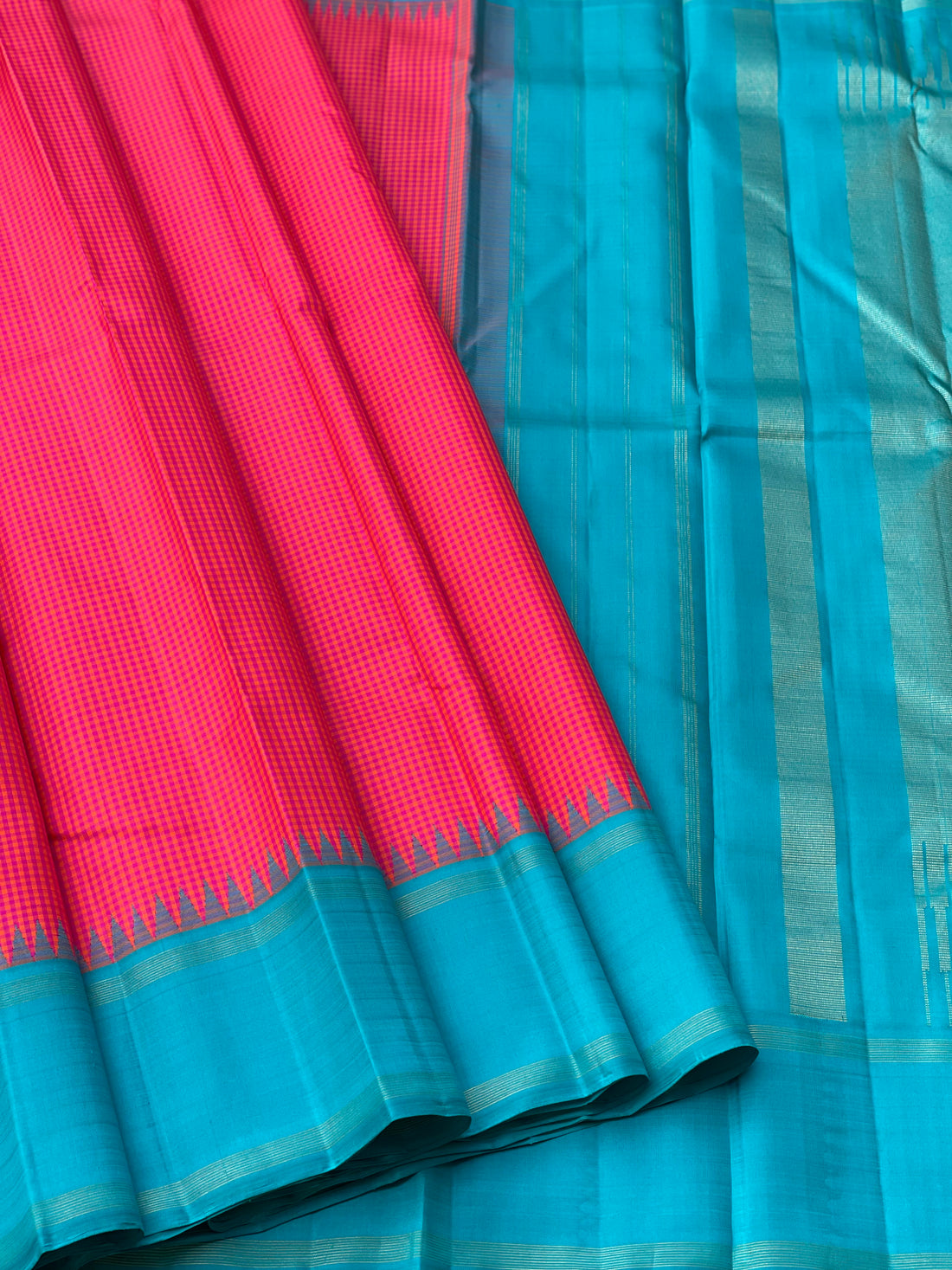 Minimal zari Pure kanchivaram Korvai silk Saree