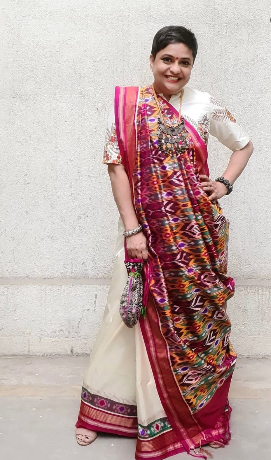 Brand Exclusive Designer Uzbek Inspired Silk Ikkat saree