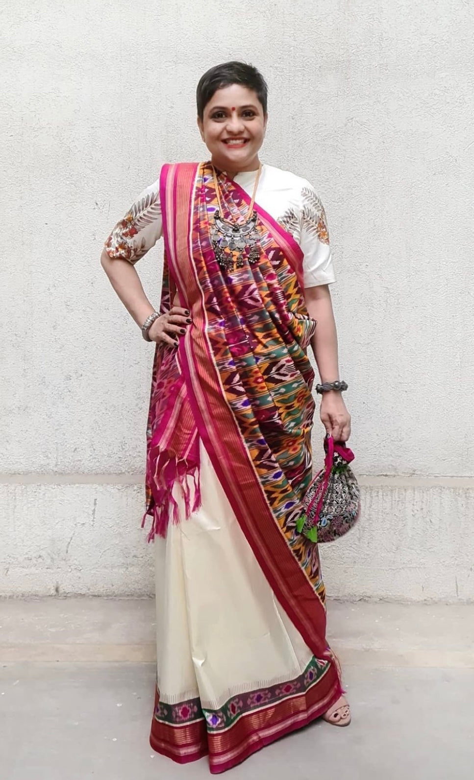 Brand Exclusive Designer Uzbek Inspired Silk Ikkat saree