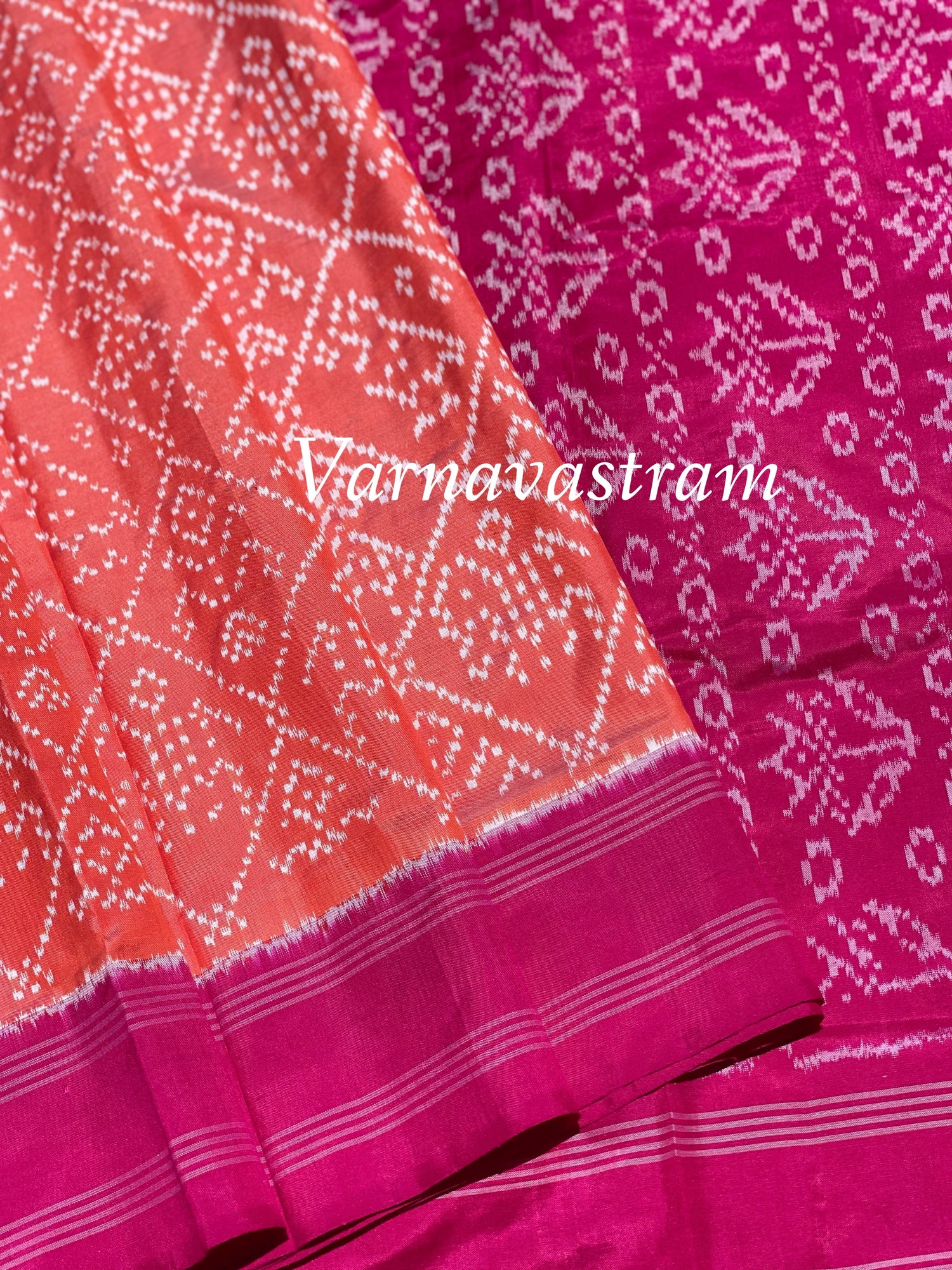 Contemporary Silk Ikkat With Bandhej Inspired Design Saree