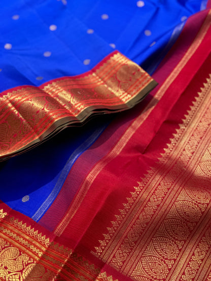 A stunner Masterpiece kanchivaram silk saree with MsBlue and arakku korvai