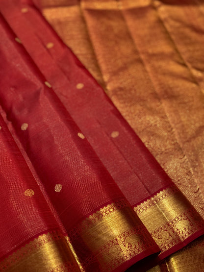 The gorgeous masterpiece woven bridal red vairaoosi kanchivaram silk Saree