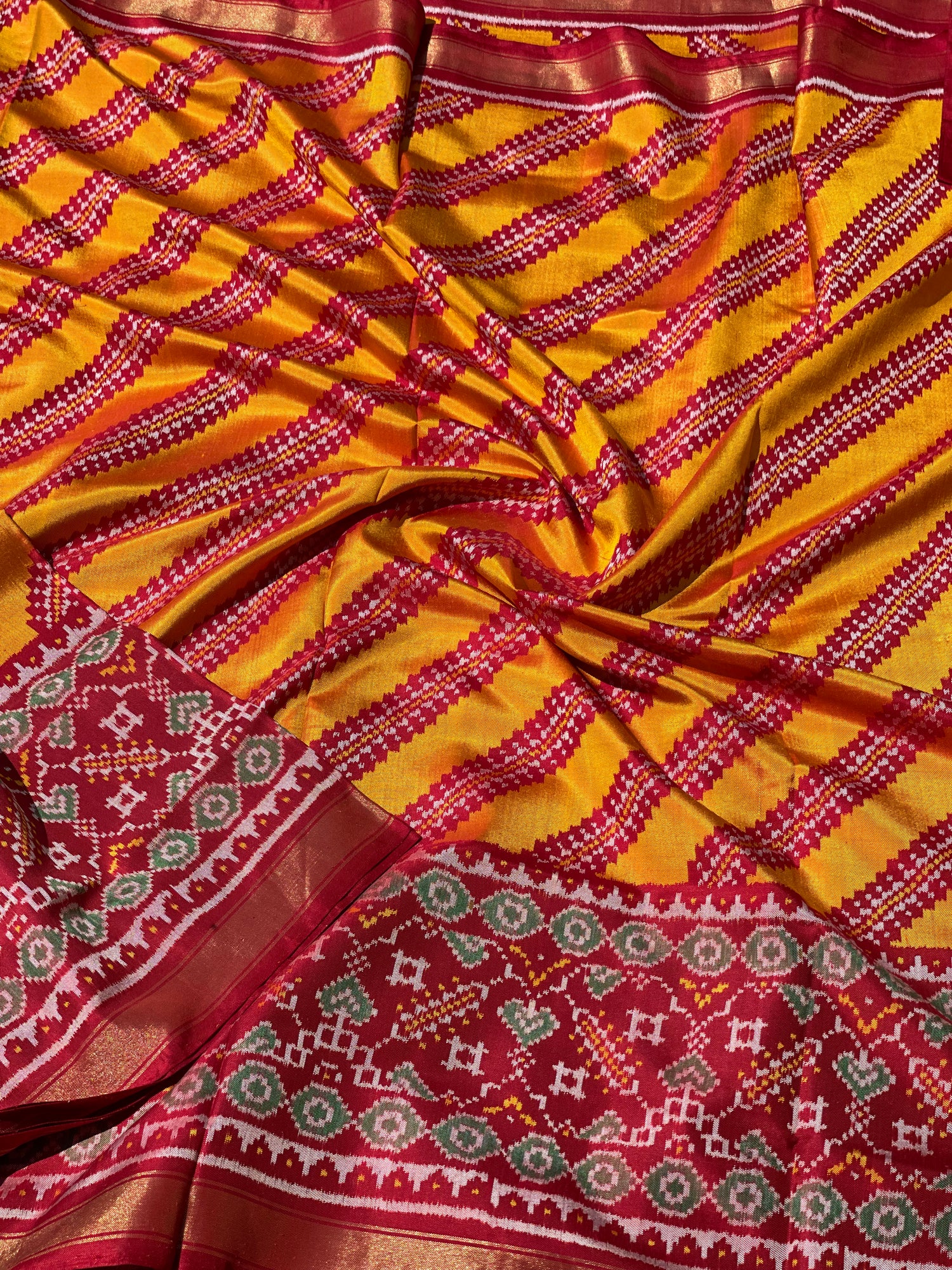 Rajkot Semi Double Ikkat patola silk saree