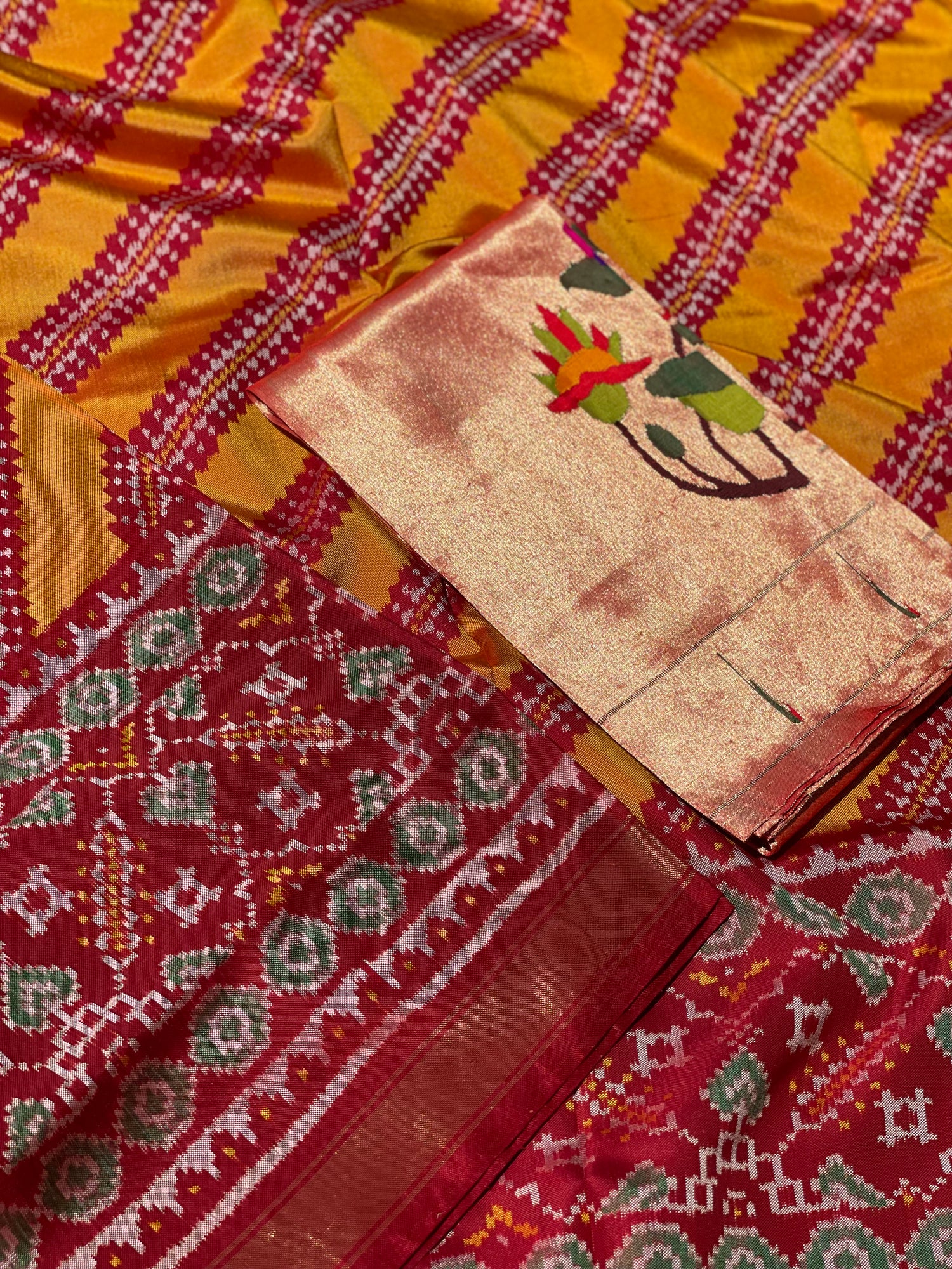 Rajkot Semi Double Ikkat patola silk saree