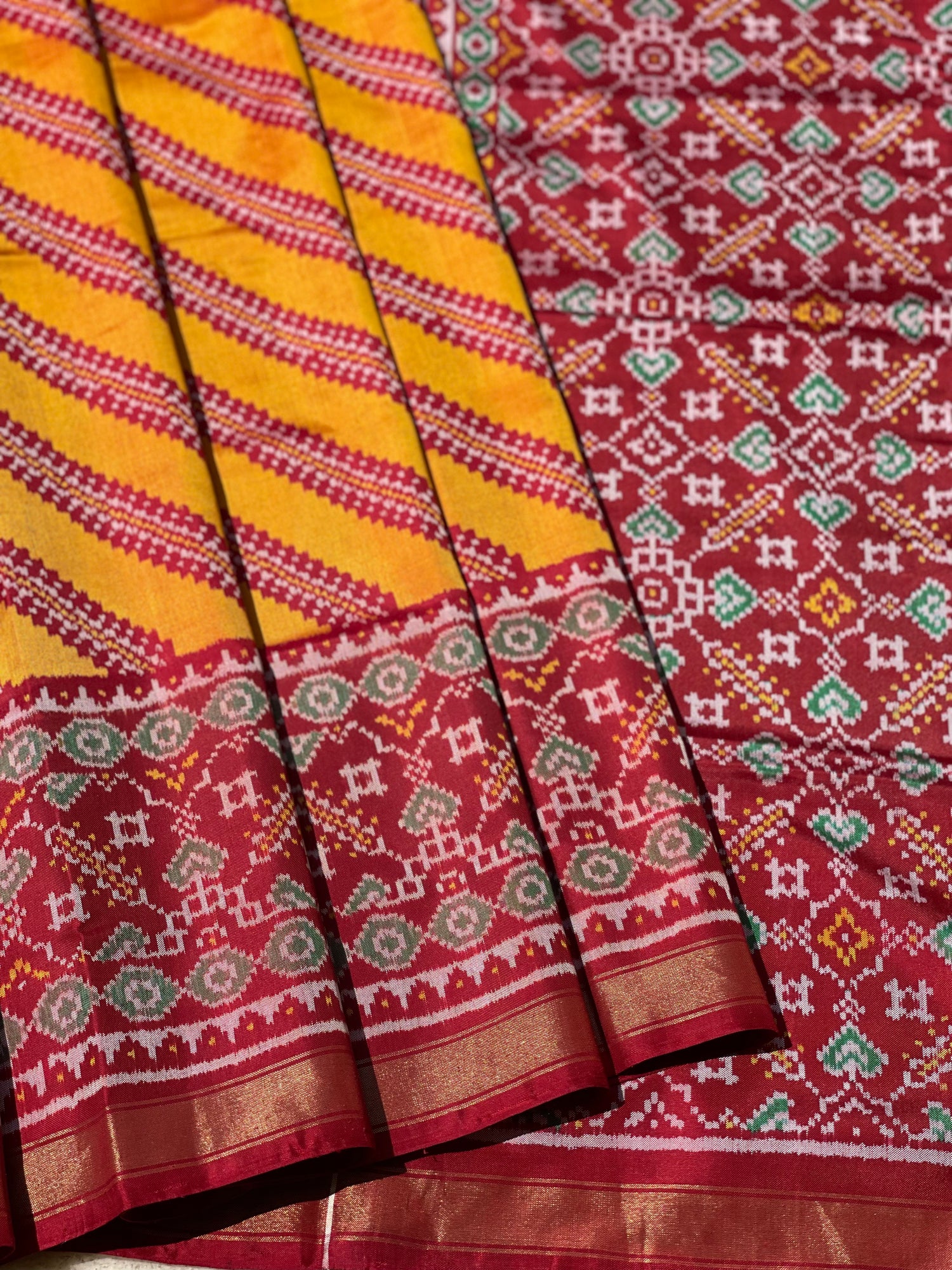 Rajkot Semi Double Ikkat patola silk saree