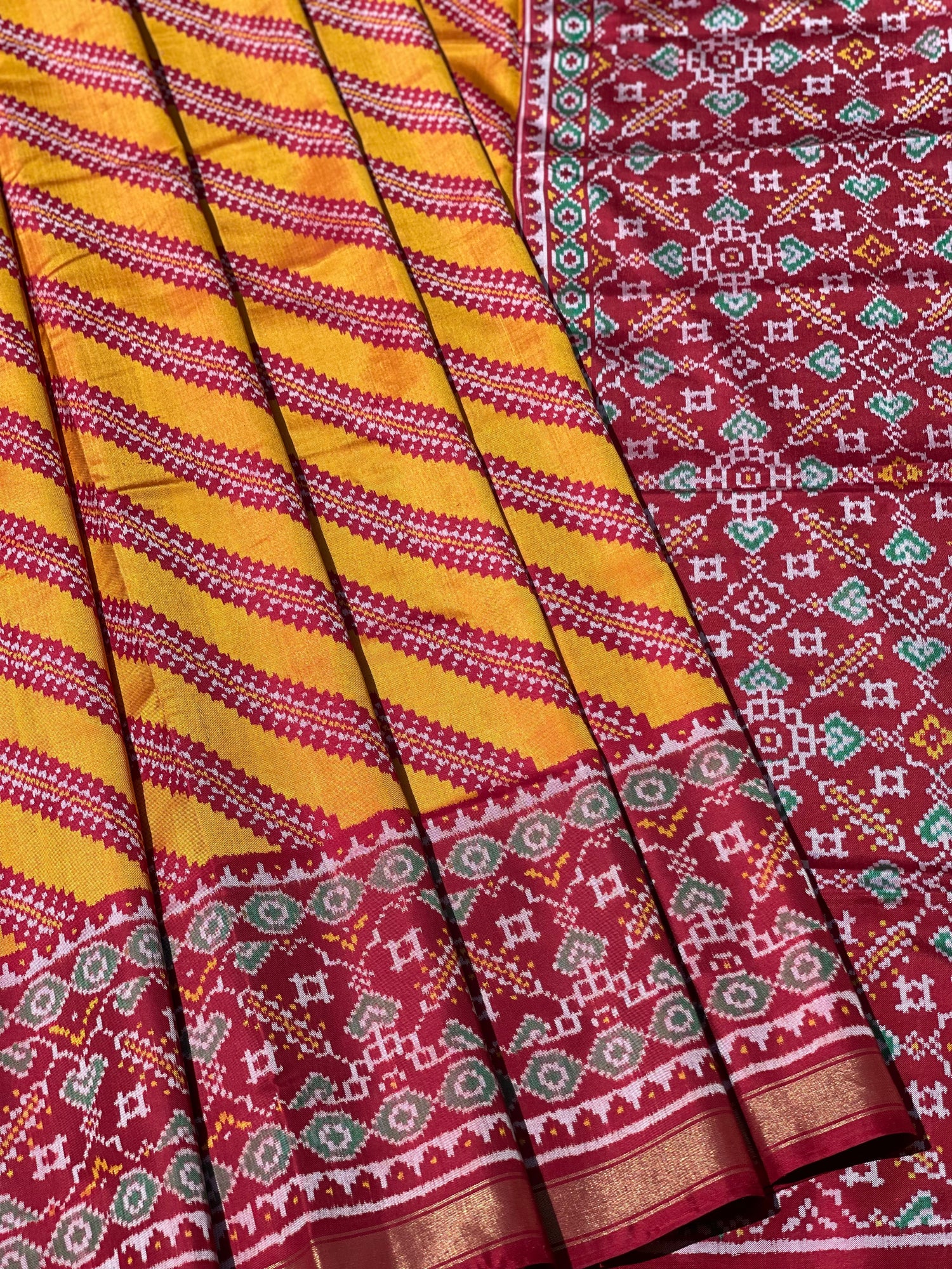 Rajkot Semi Double Ikkat patola silk saree