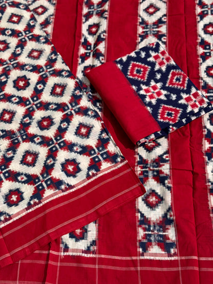 Telia Rumal inspired Double Ikkat Cotton Saree
