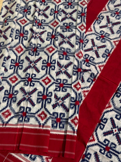 Telia Rumal inspired Double Ikkat Cotton Saree