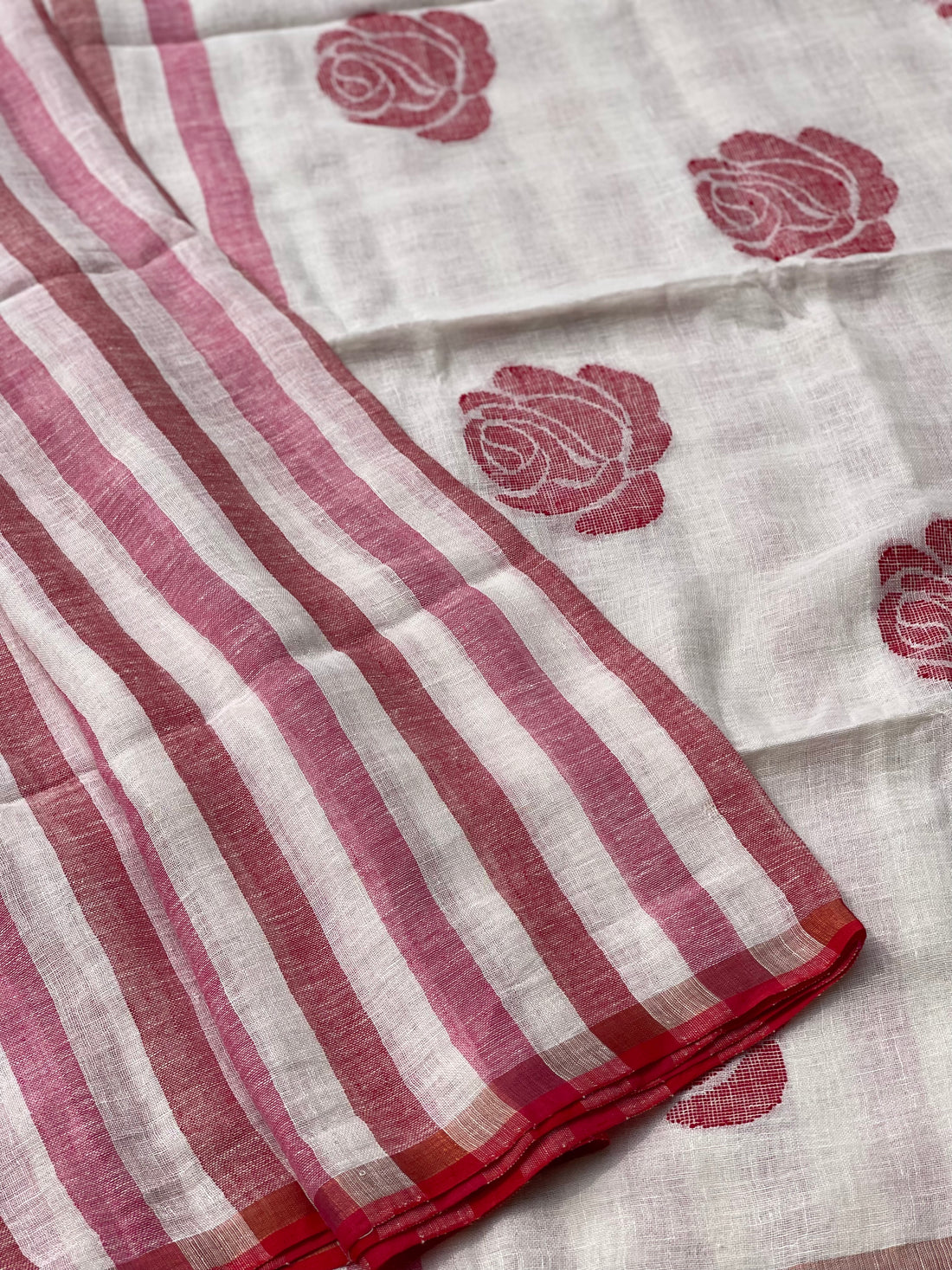 Organic Linen Jamdani saree