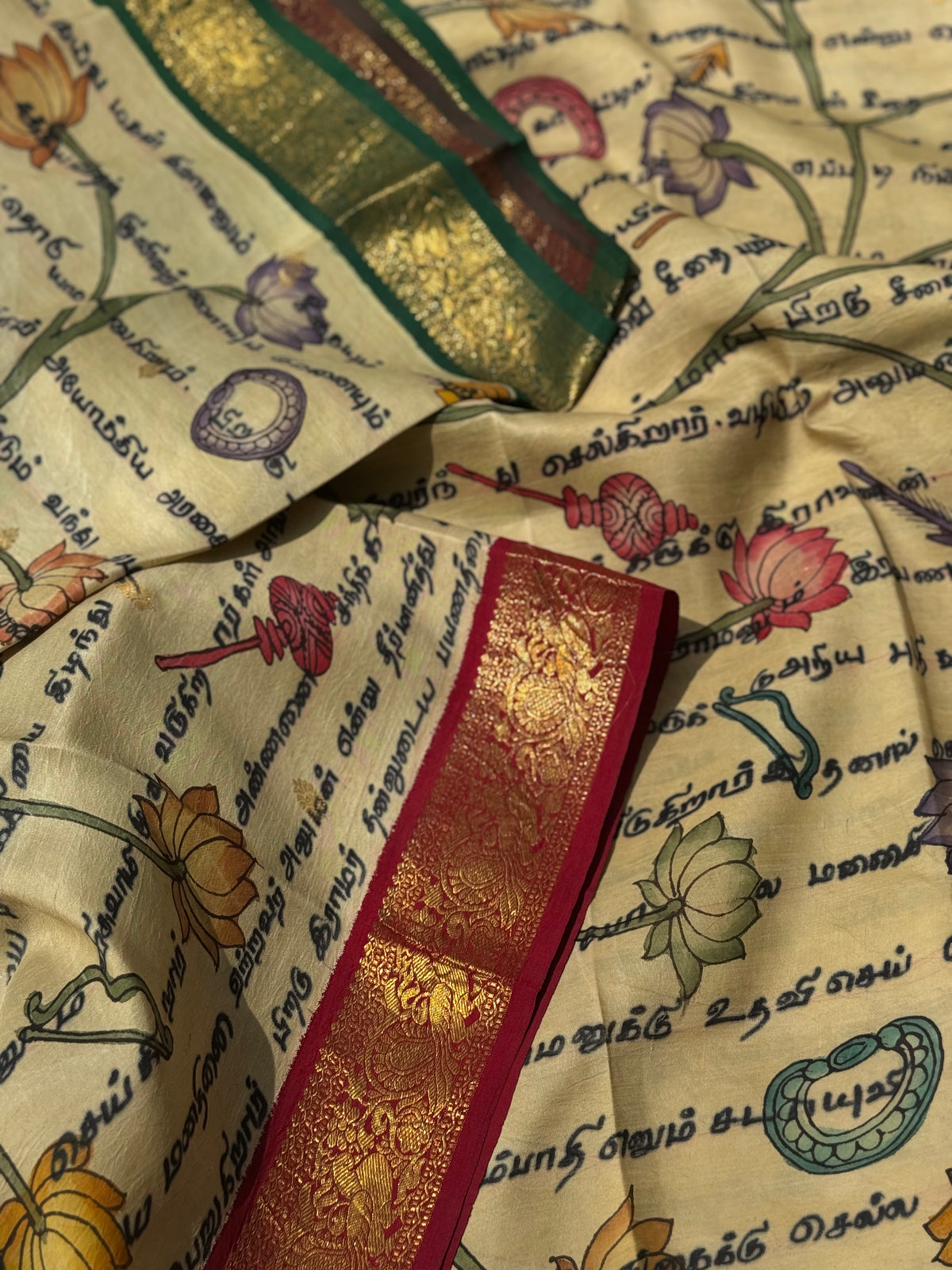 A Stupendous Tamil Ramayana penkalamkari scripts brand exclusive masterpiece kanchivaram silk saree