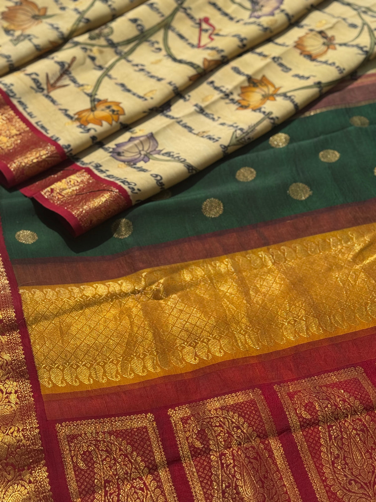 A Stupendous Tamil Ramayana penkalamkari scripts brand exclusive masterpiece kanchivaram silk saree