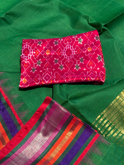 Handspun and handwoven ponduru Khadhi cotton saree