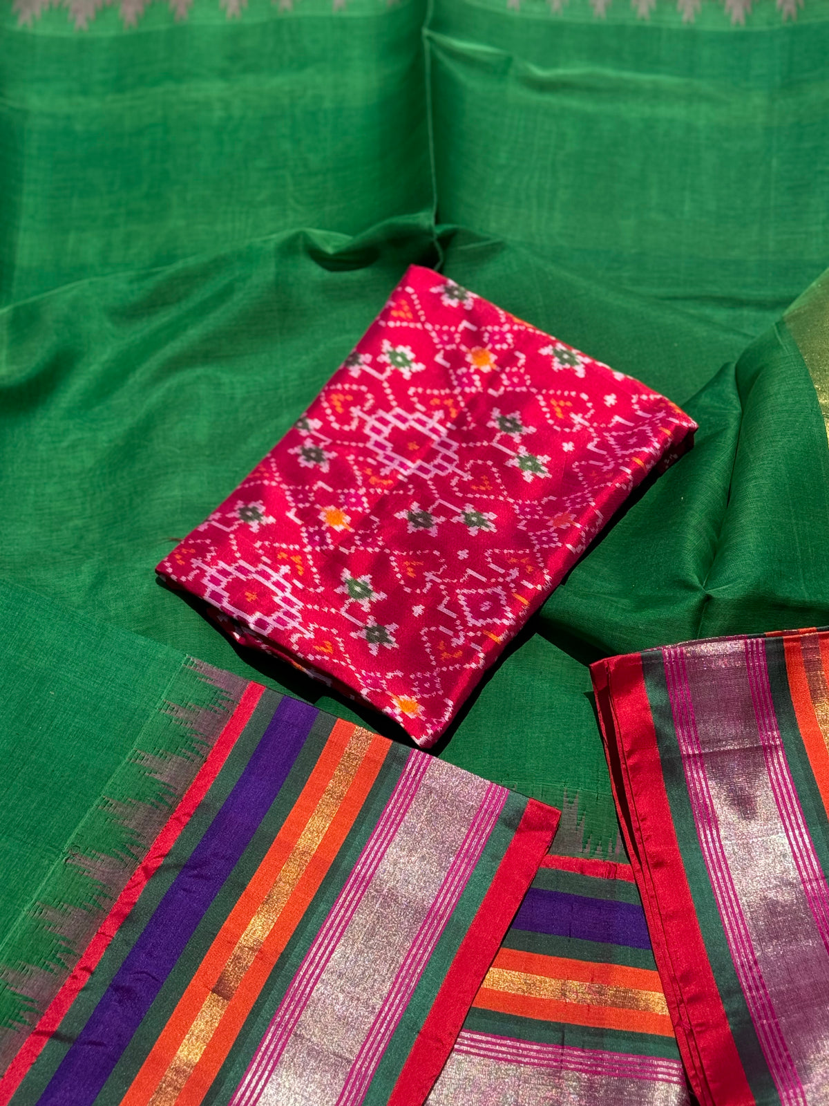 Handspun and handwoven ponduru Khadhi cotton saree