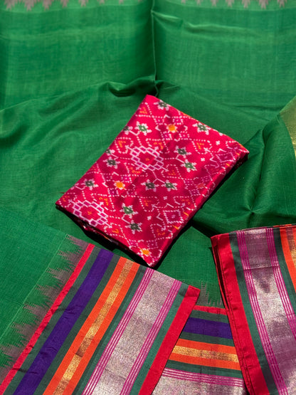 Handspun and handwoven ponduru Khadhi cotton saree