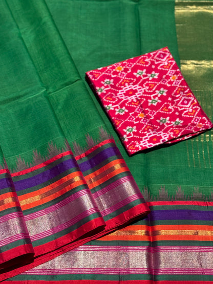 Handspun and handwoven ponduru Khadhi cotton saree