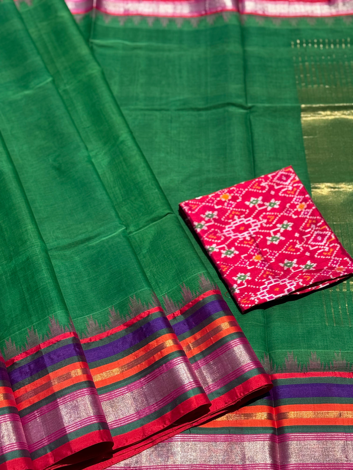 Handspun and handwoven ponduru Khadhi cotton saree