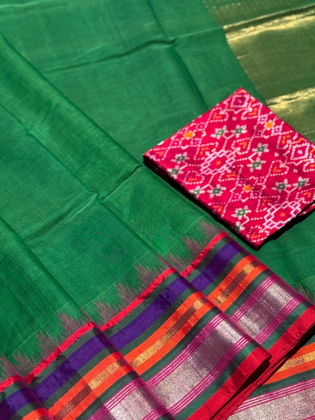 Handspun and handwoven ponduru Khadhi cotton saree