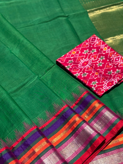 Handspun and handwoven ponduru Khadhi cotton saree