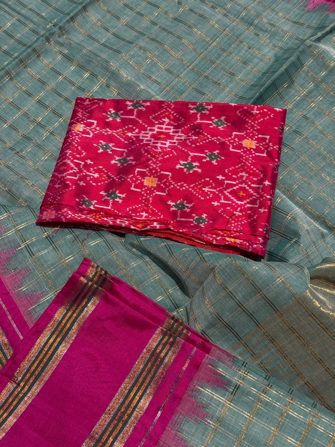 Handspun and handwoven ponduru Khadhi cotton saree