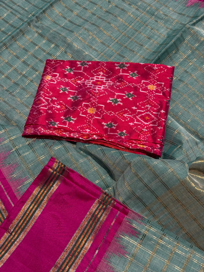 Handspun and handwoven ponduru Khadhi cotton saree