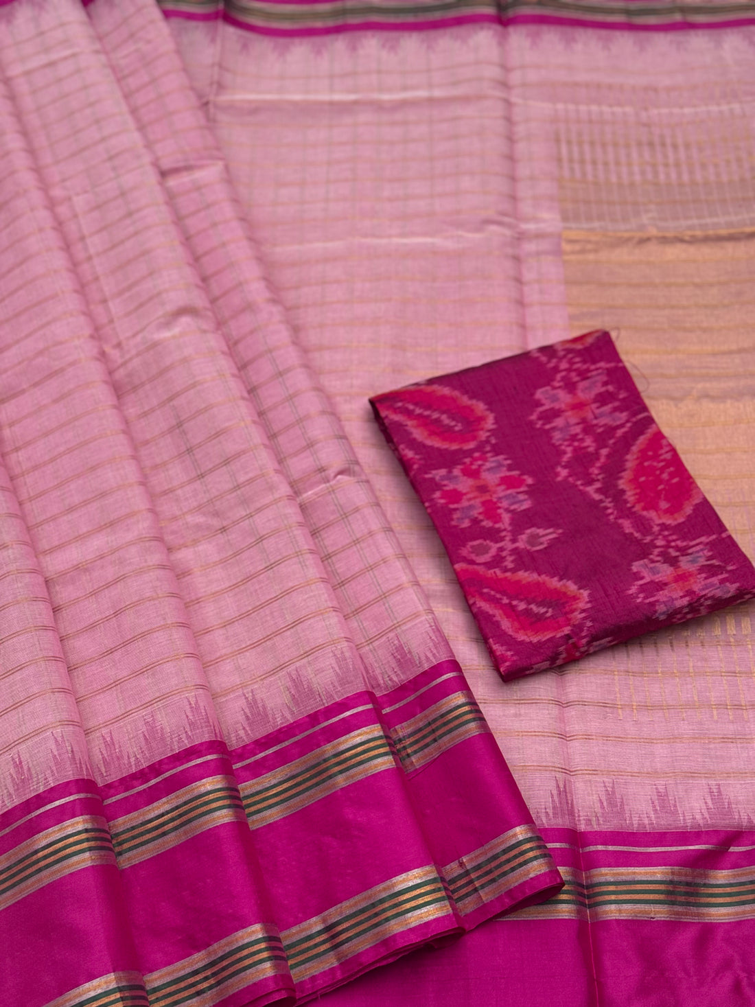 Handspun and handwoven ponduru Khadhi cotton saree
