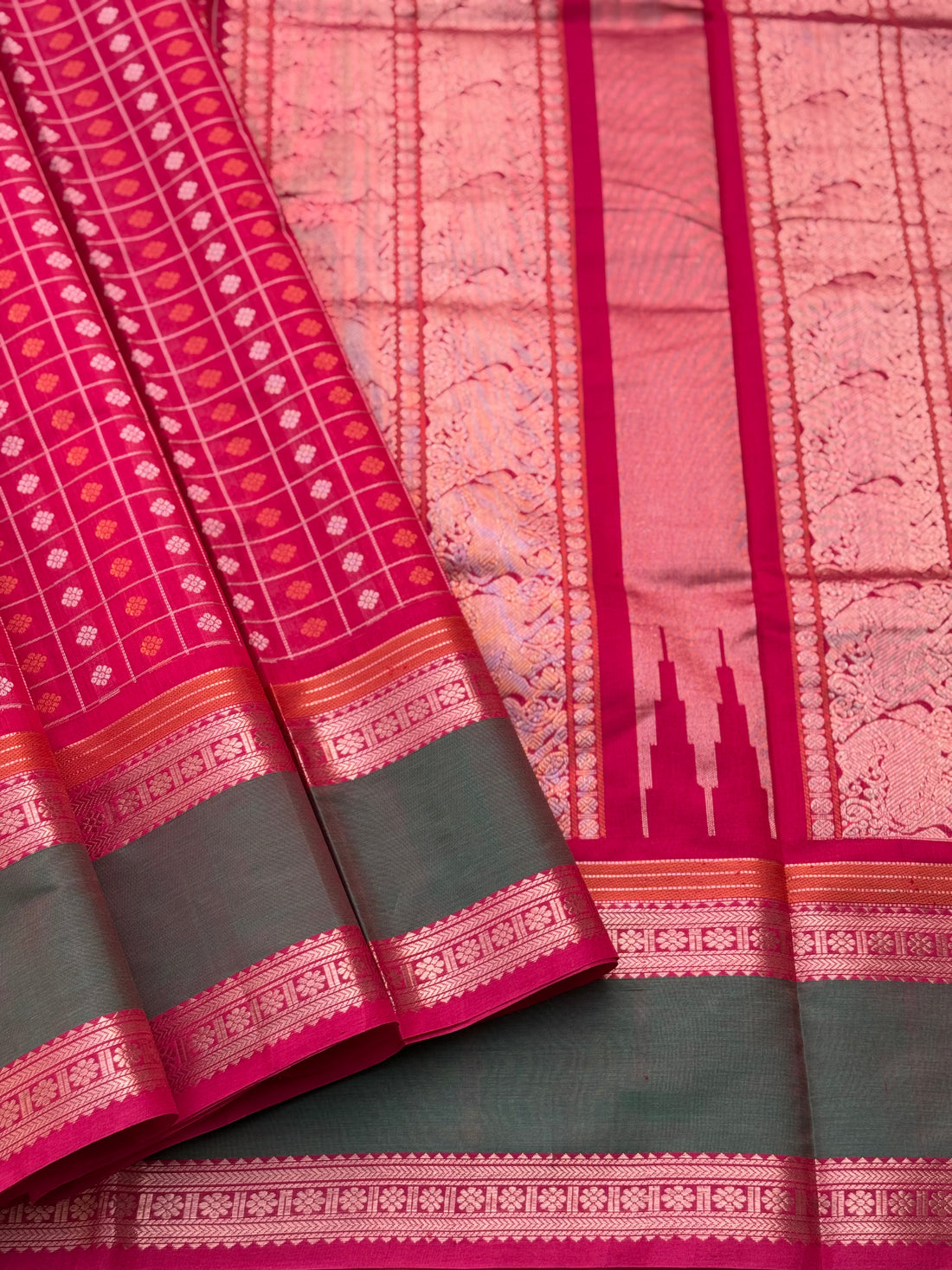 1000 buttas Kanchi Silk Cotton Saree