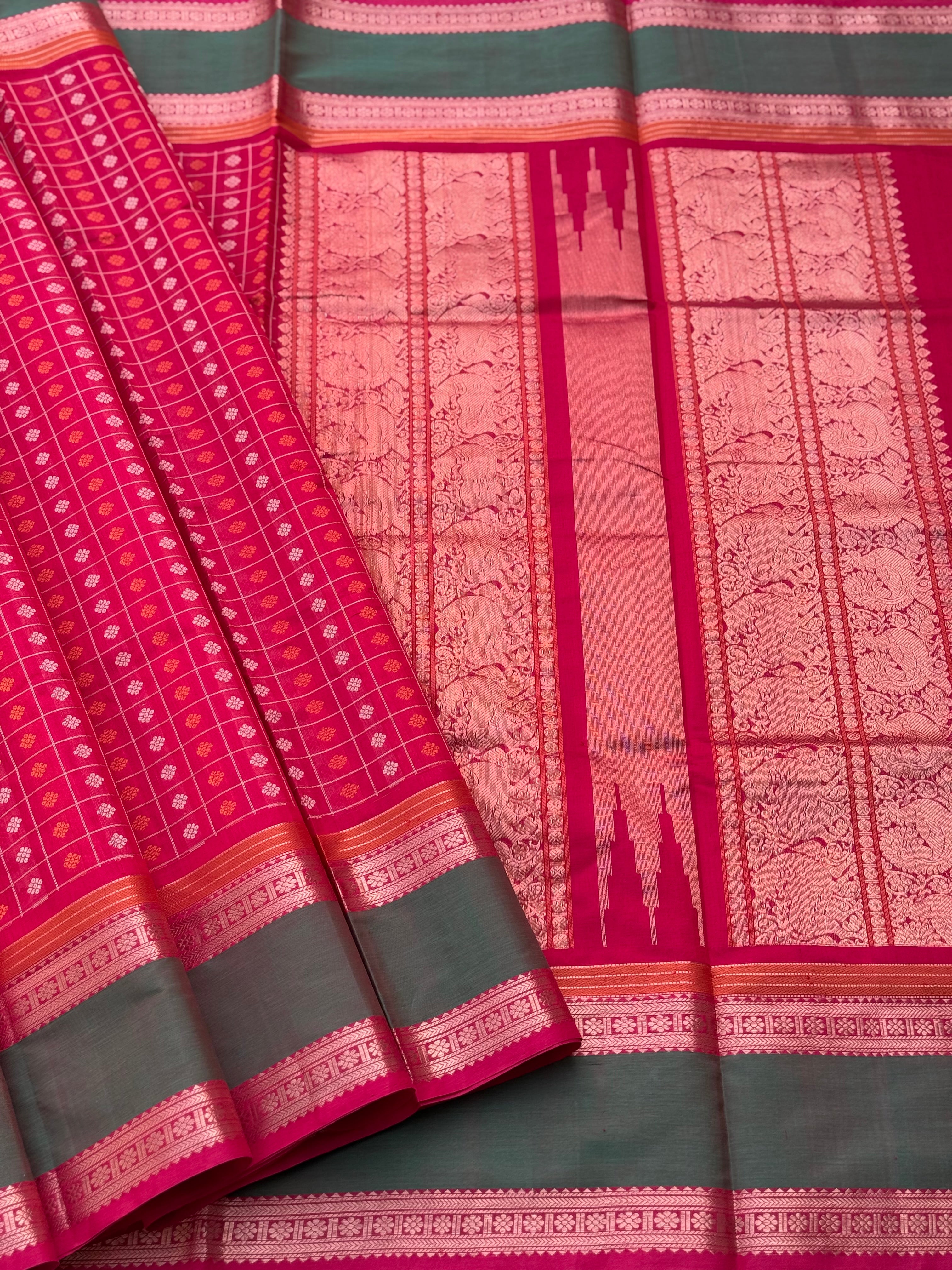 1000 buttas Kanchi Silk Cotton Saree