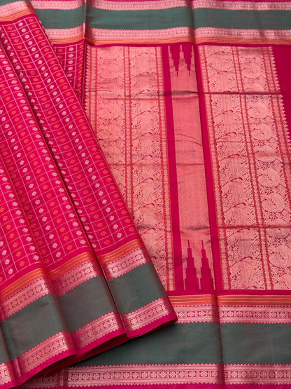 1000 buttas Kanchi Silk Cotton Saree