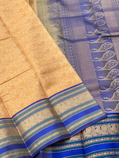 Threadwork Kanchivaram Silk Saree With Vanasingaram Threadwork Body And Zari Border