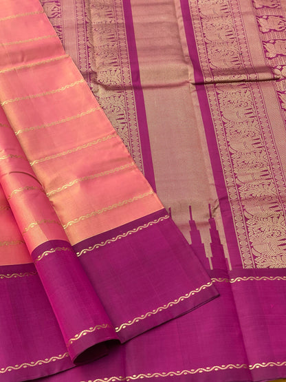 Threadwork Kanchivaram Silk Saree With Neli Veldhari And Rettapettu Border