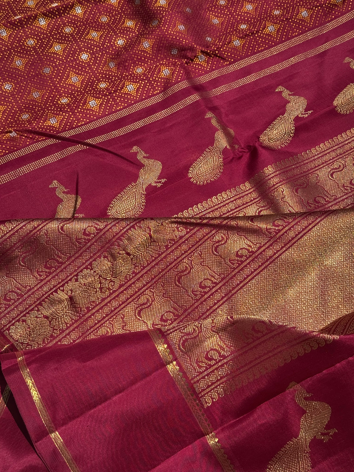An epitome masterpiece arakku shade bhandini inspired kanchivaram silk saree masterpiece