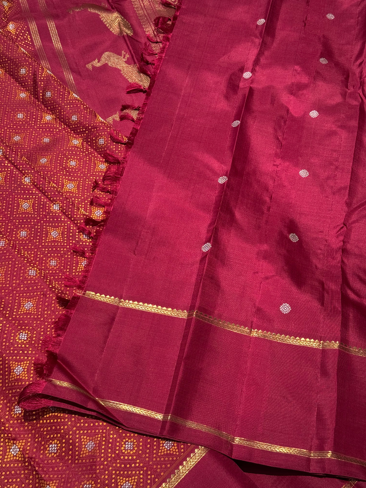 An epitome masterpiece arakku shade bhandini inspired kanchivaram silk saree masterpiece